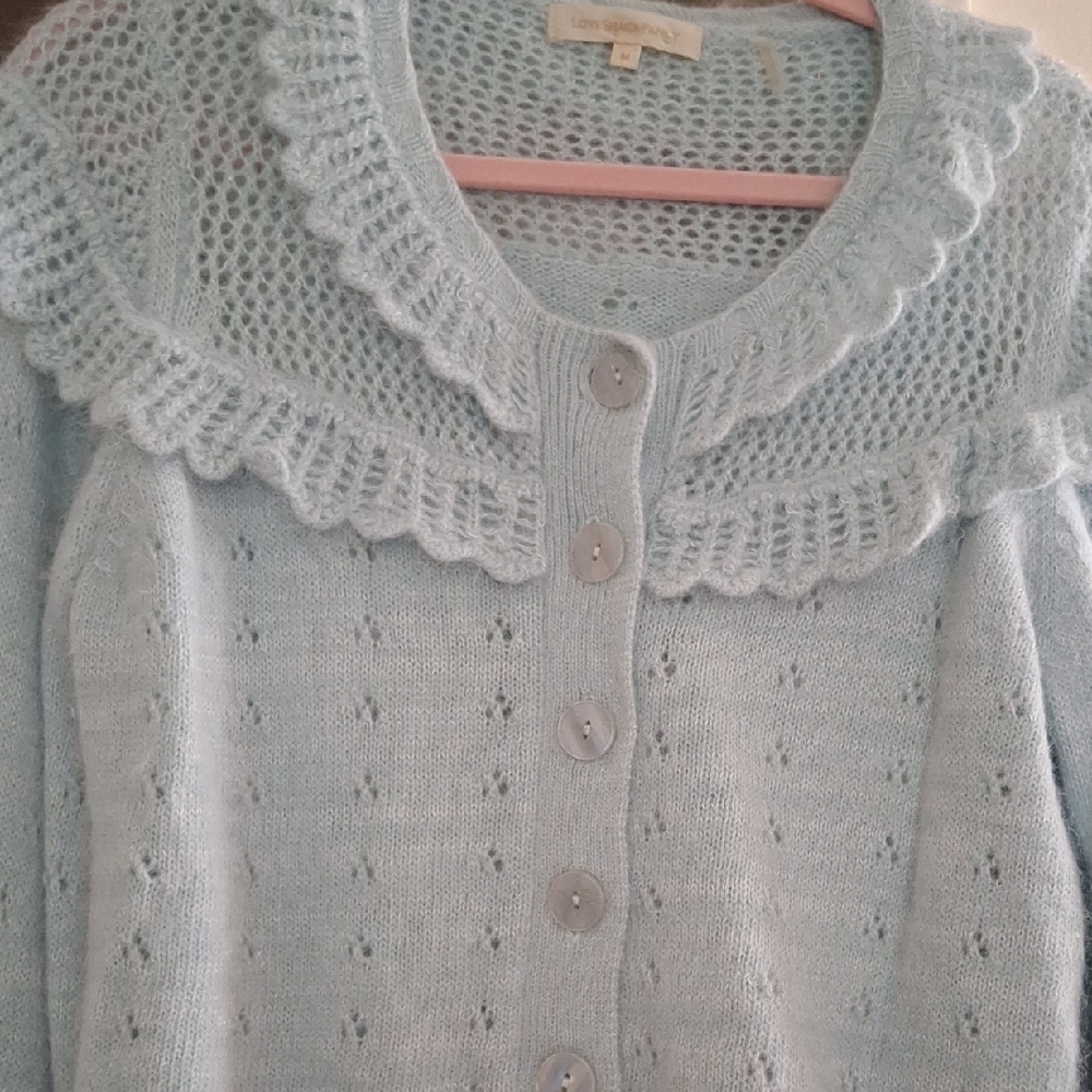 LoveShackFancy Hayden Angora Cardigan. New, Never Worn.